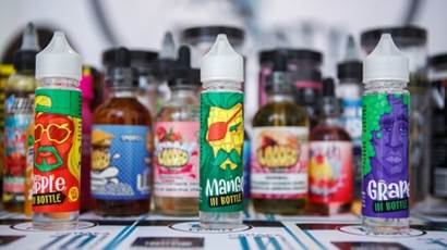 Flavoured juice bottles for e-cigarettes